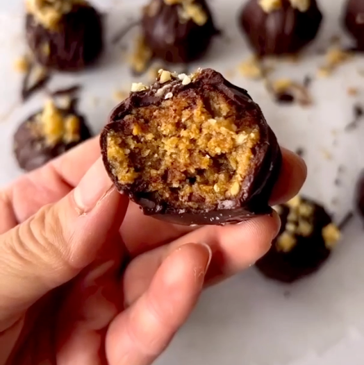 Date Protein Balls With Chocolate-Coated