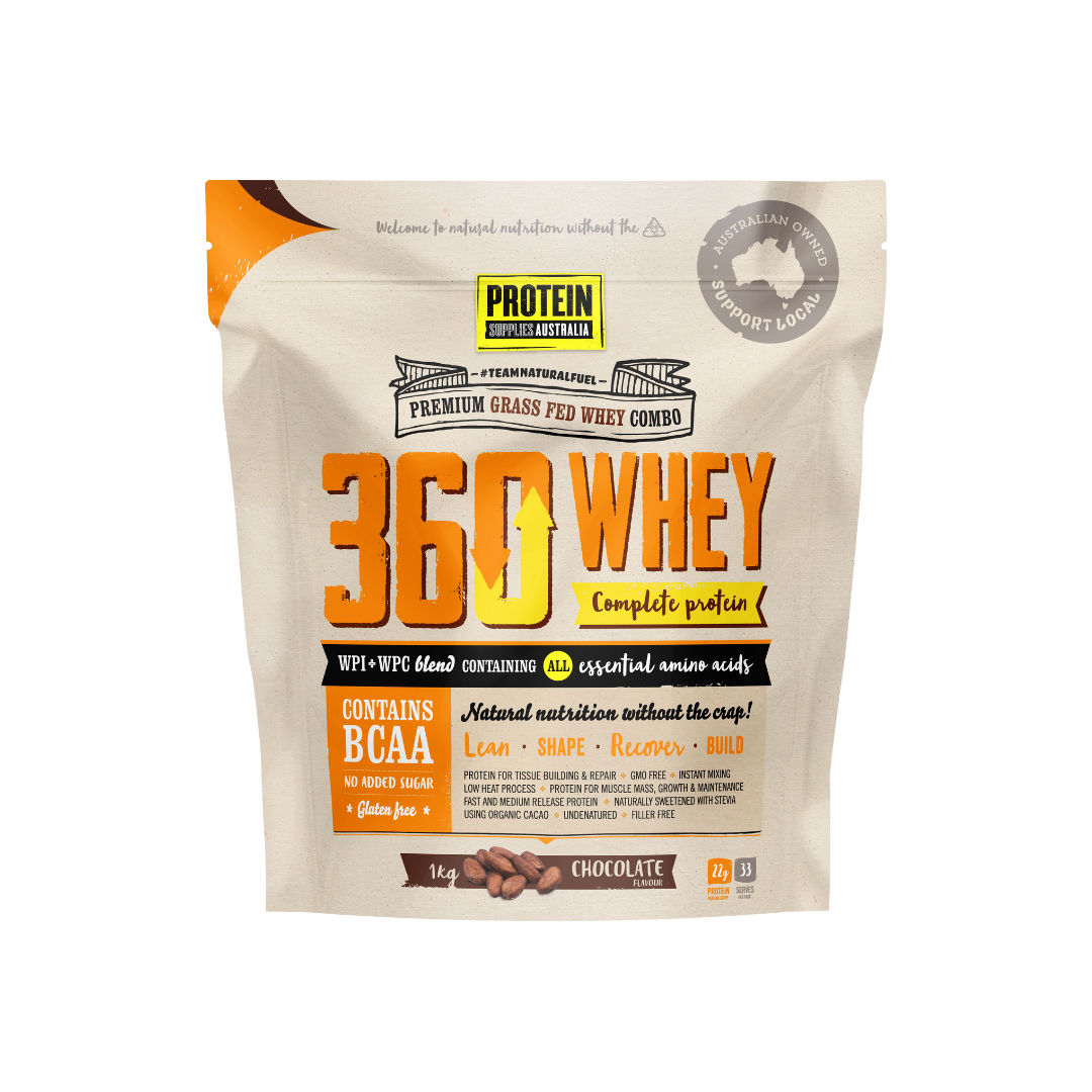 360 WHEY (WPC + WPI) - CHOCOLATE Sports & Energy Drinks Protein Supplies Australia 1KG