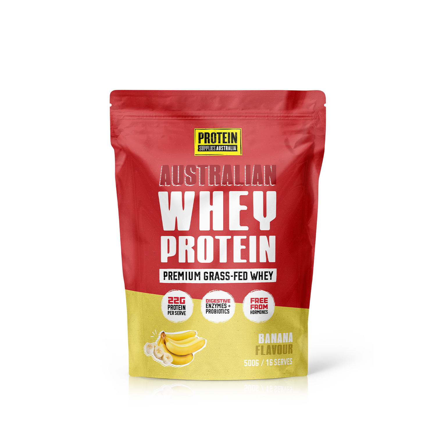 AUSTRALIAN WHEY PROTEIN - BANANA Protein Supplies Australia 500g