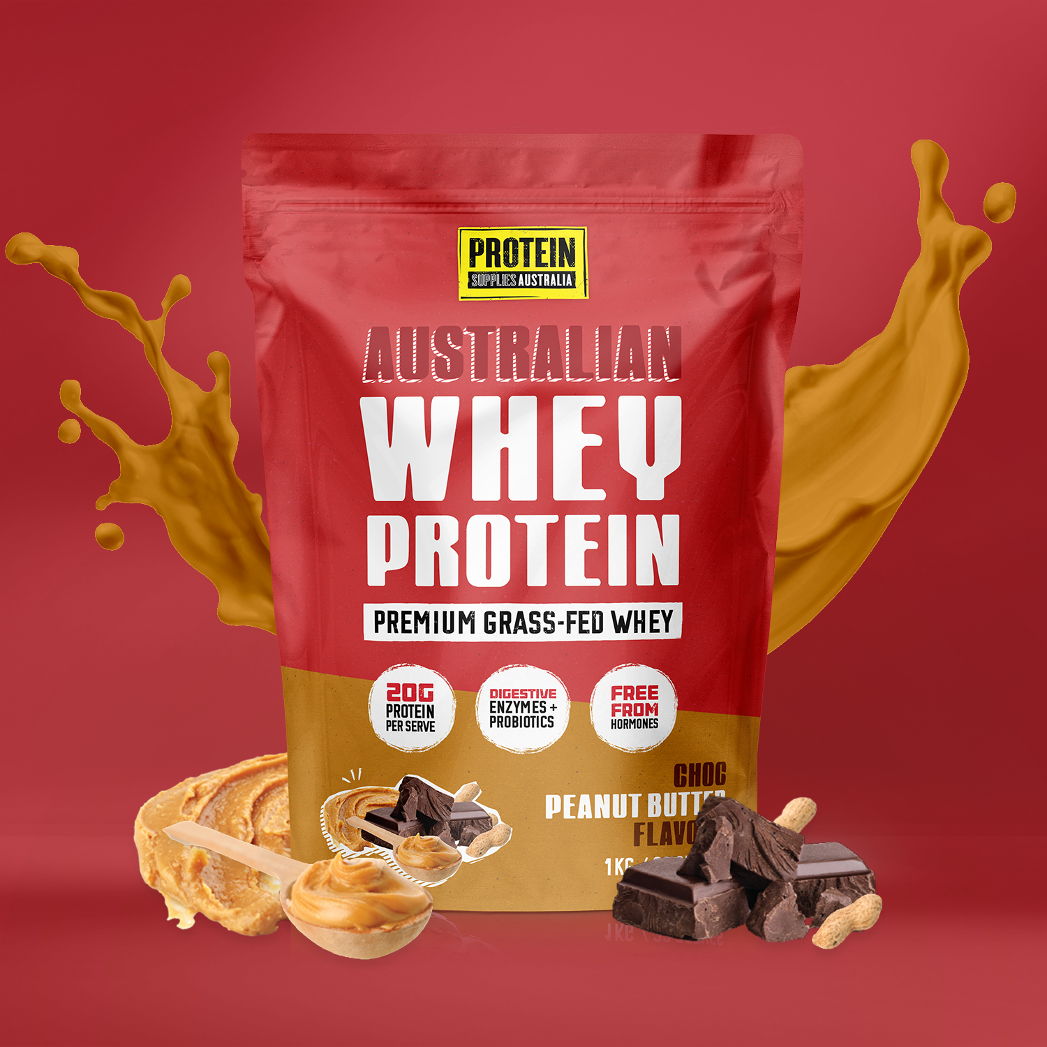 AUSTRALIAN WHEY PROTEIN - CHOC PEANUT Protein Supplies Australia