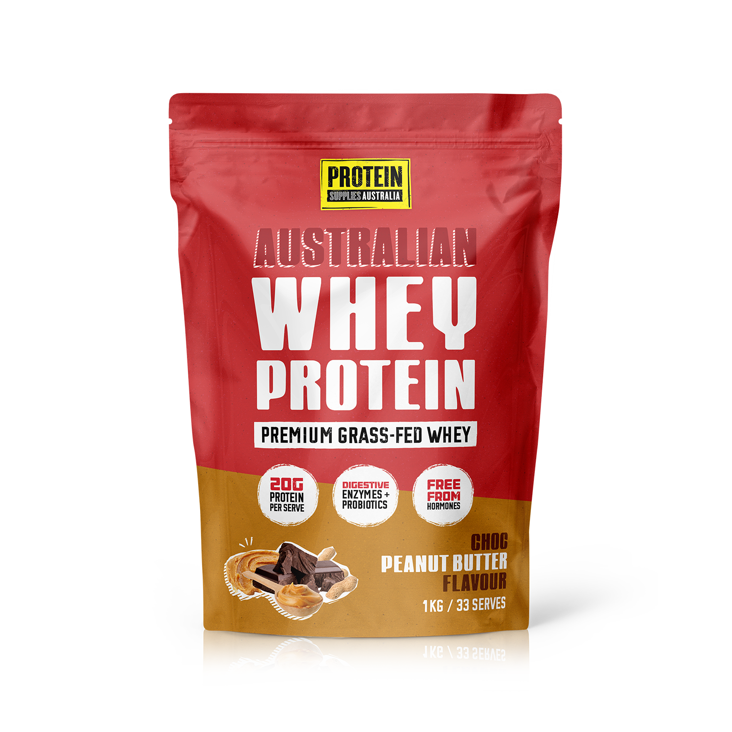 AUSTRALIAN WHEY PROTEIN - CHOC PEANUT Protein Supplies Australia 1kg
