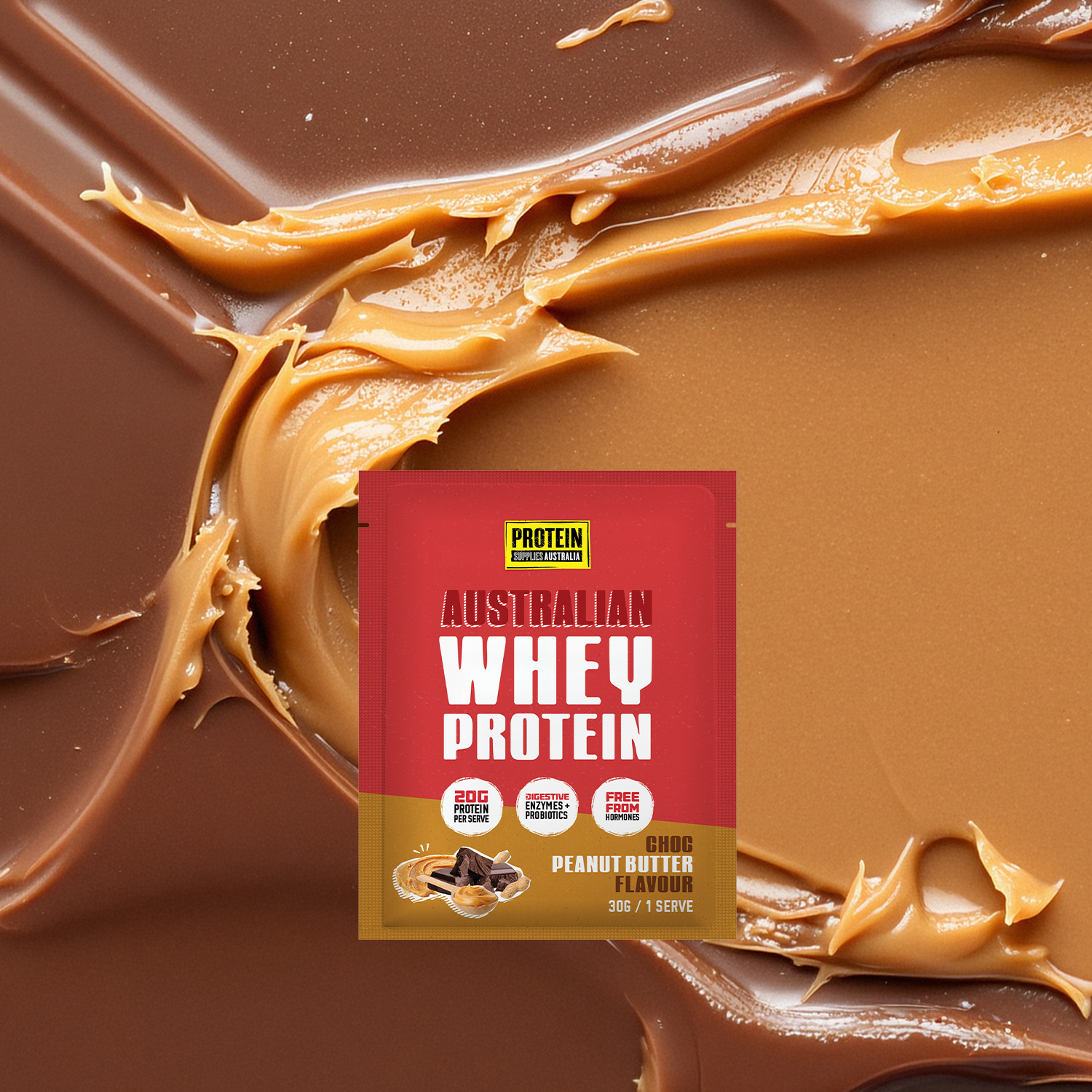 SAMPLE AUSTRALIAN WHEY PROTEIN - CHOC PEANUT Protein Supplies Australia
