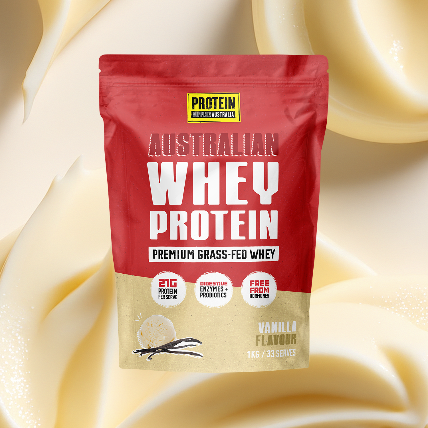 AUSTRALIAN WHEY PROTEIN - VANILLA Protein Supplies Australia