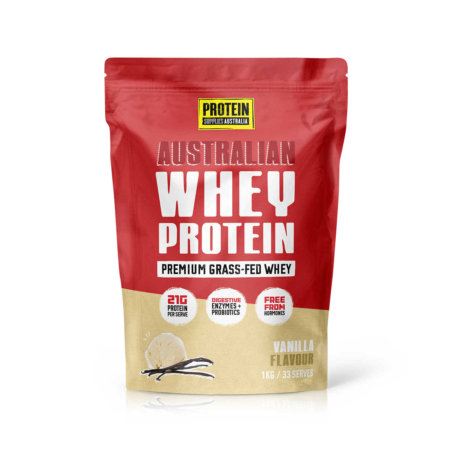 AUSTRALIAN WHEY PROTEIN - VANILLA Protein Supplies Australia 1kg