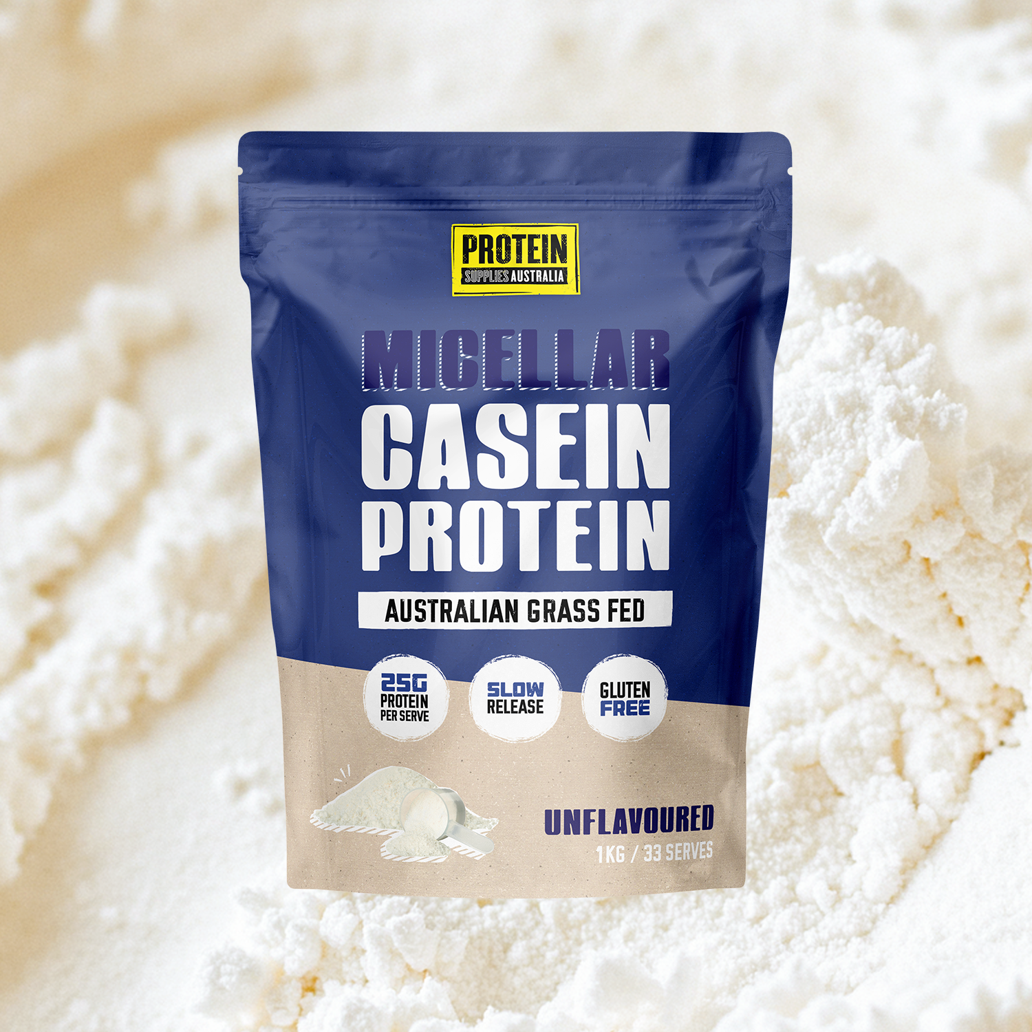MICELLAR CASEIN PROTEIN - UNFLAVOURED Protein Protein Supplies Australia