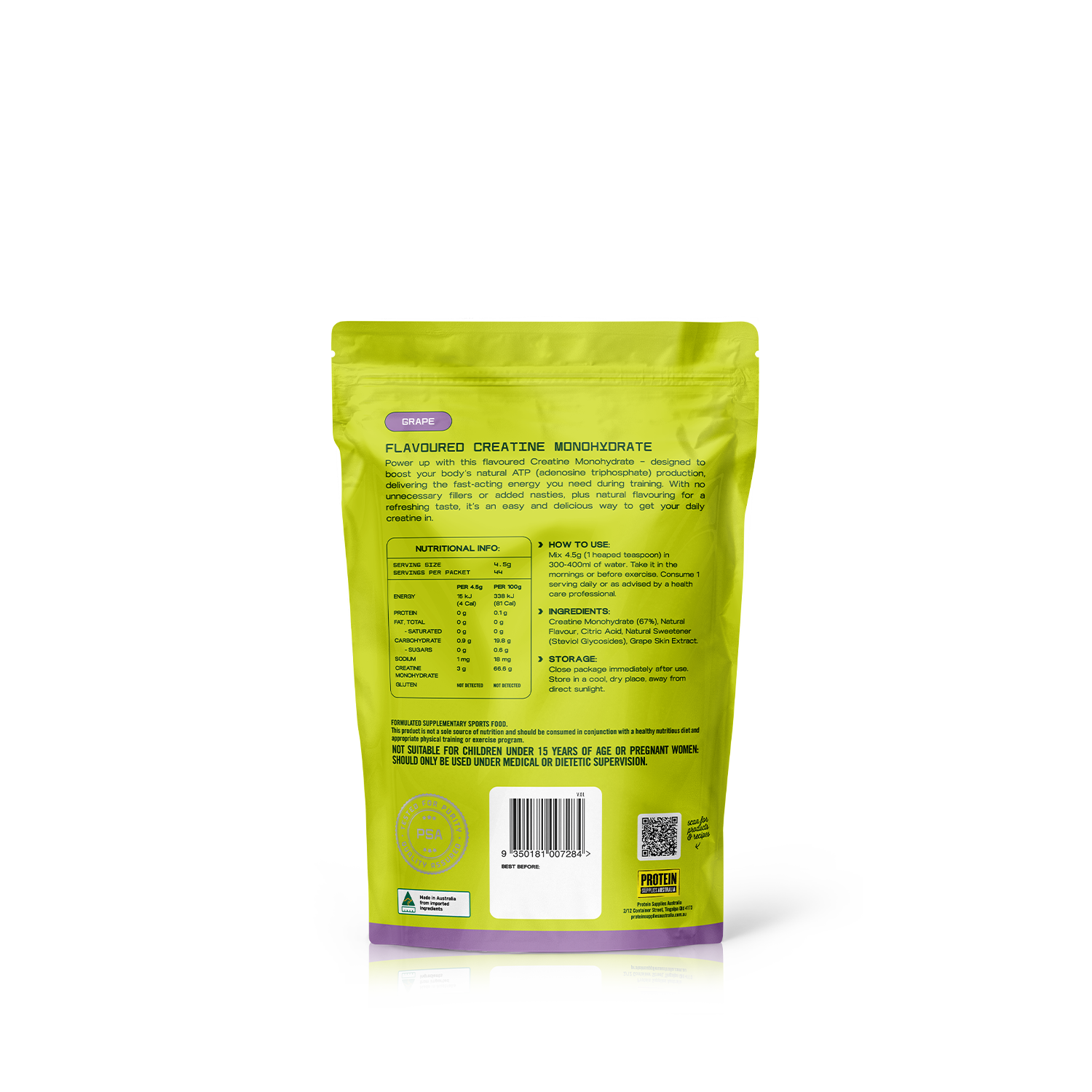 CREATINE - GRAPE Sports & Energy Drinks Protein Supplies Australia