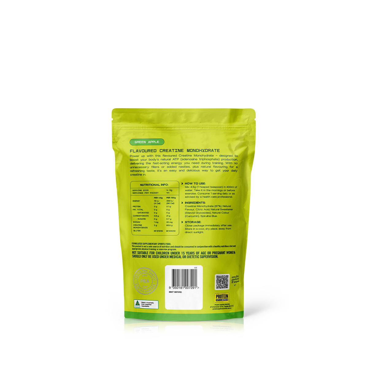 CREATINE - GREEN APPLE Sports & Energy Drinks Protein Supplies Australia