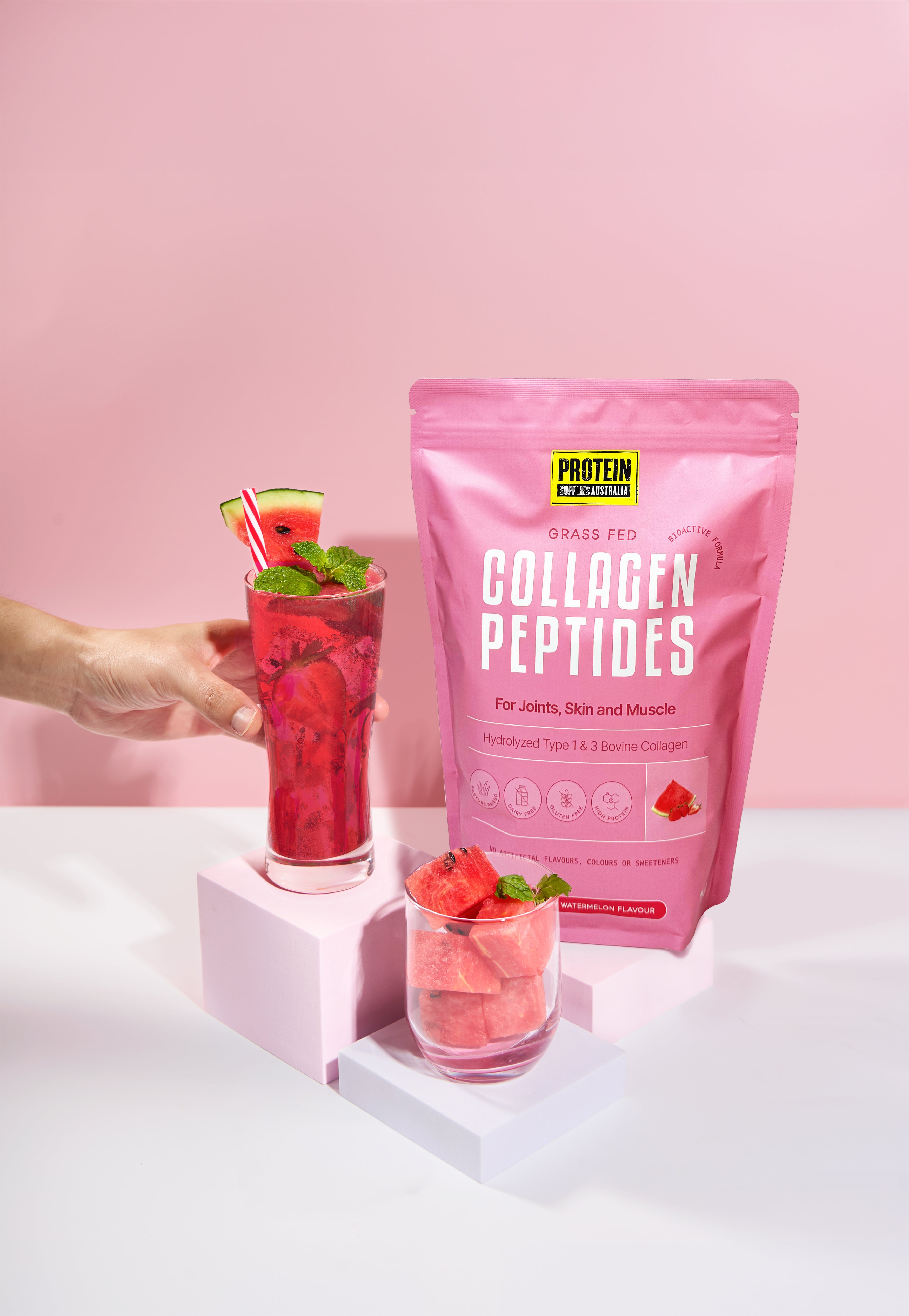COLLAGEN PEPTIDES - STRAWBERRY WATERMELON Protein Protein Supplies Australia