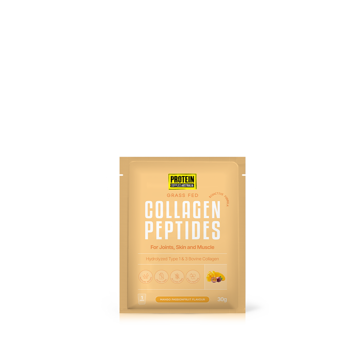 SAMPLE COLLAGEN PEPTIDES - MANGO PASSIONFRUIT Protein Protein Supplies Australia 30G Single Serve