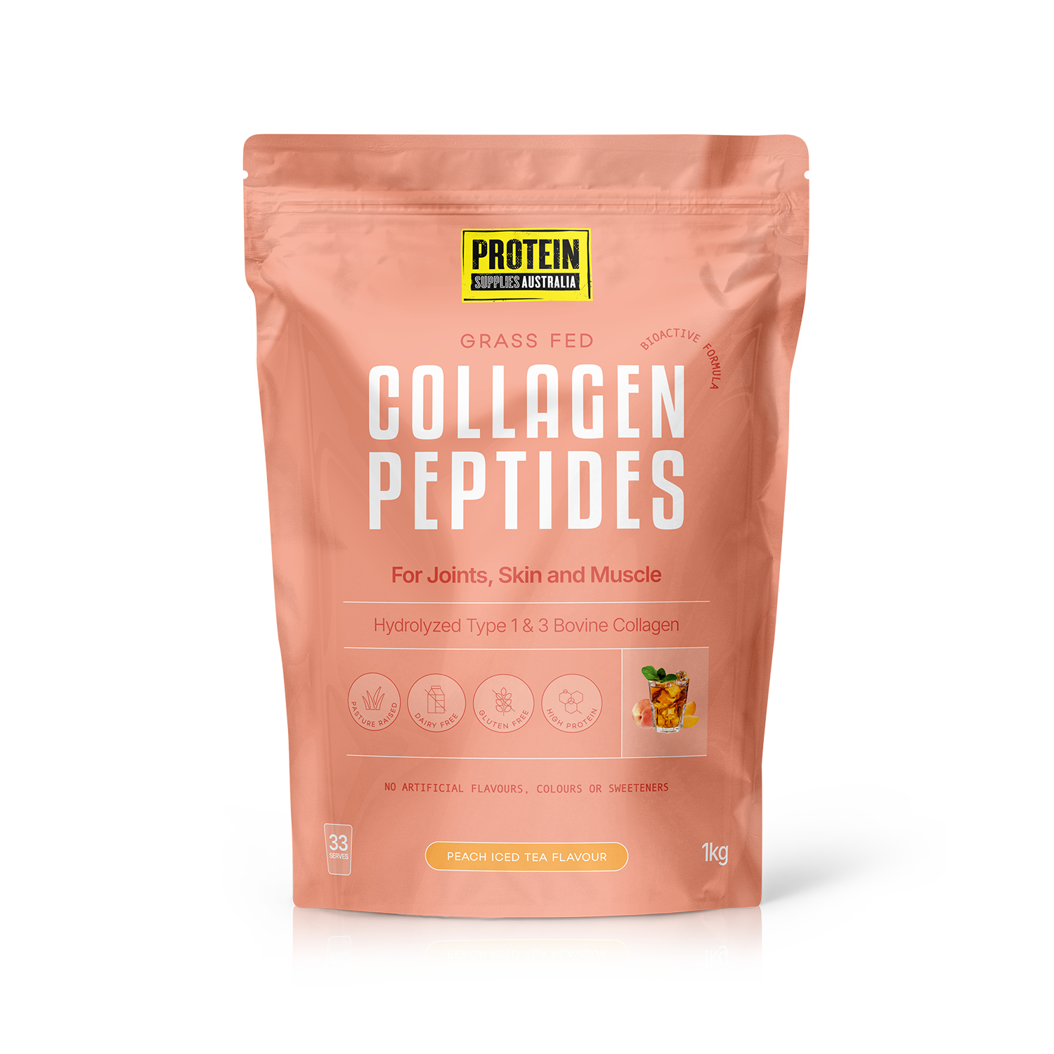 COLLAGEN PEPTIDES - PEACH ICED TEA collagen Protein Supplies Australia 1KG