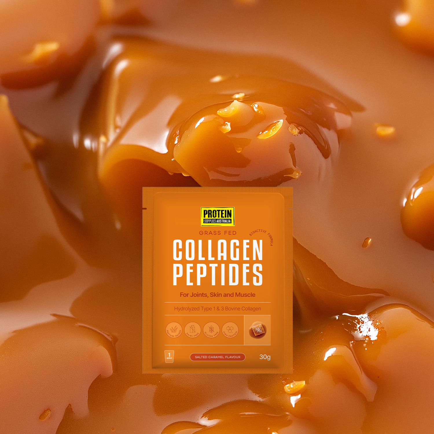 SAMPLE COLLAGEN PEPTIDES - SALTED CARAMEL Sports & Energy Drinks Protein Supplies Australia