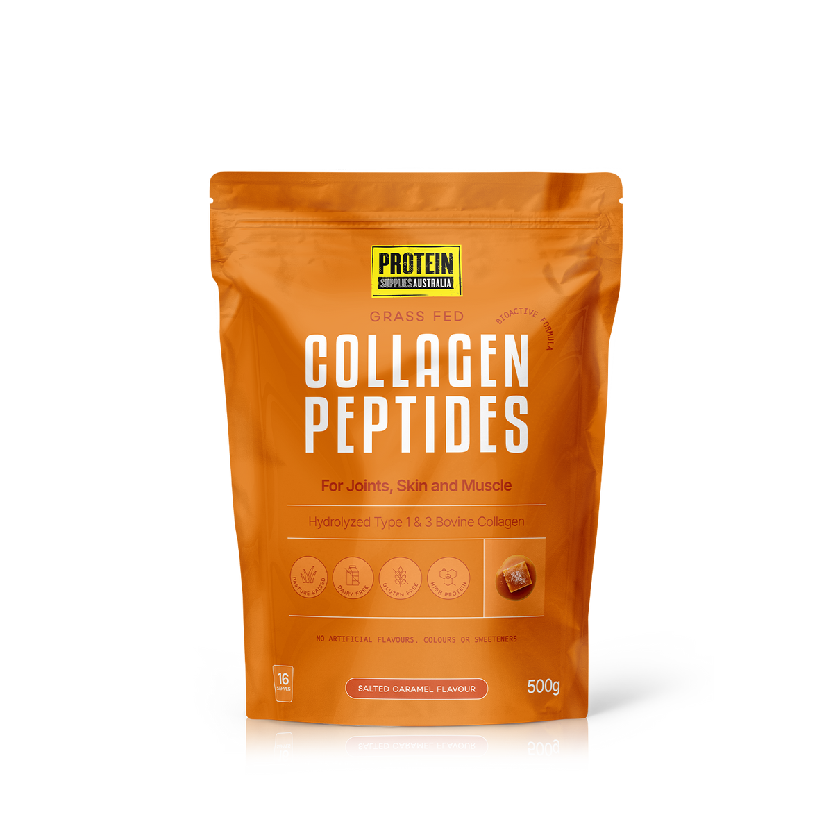 COLLAGEN PEPTIDES - SALTED CARAMEL Sports & Energy Drinks Protein Supplies Australia 500G