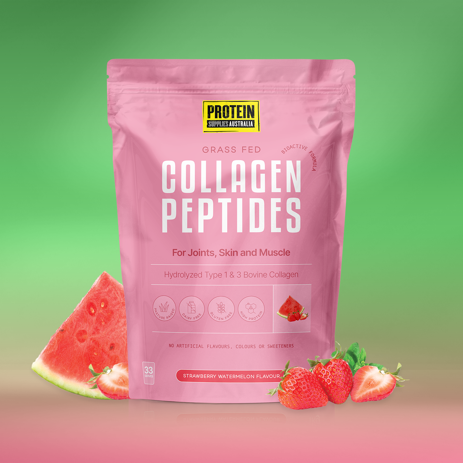 COLLAGEN PEPTIDES - STRAWBERRY WATERMELON Protein Protein Supplies Australia