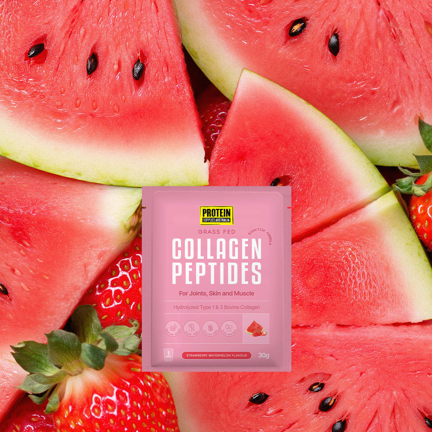 SAMPLE COLLAGEN PEPTIDES - STRAWBERRY WATERMELON Protein Protein Supplies Australia