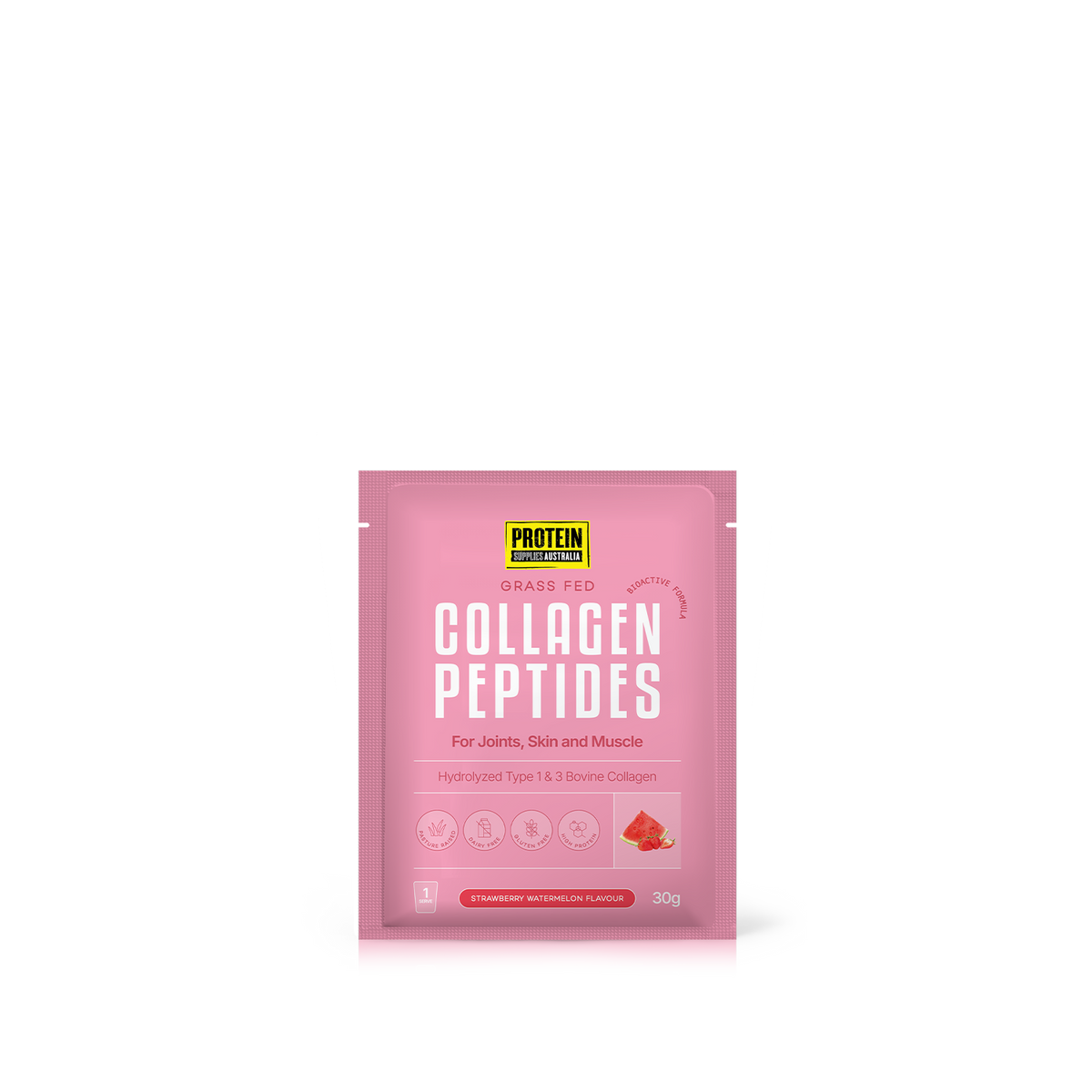 SAMPLE COLLAGEN PEPTIDES - STRAWBERRY WATERMELON Protein Protein Supplies Australia 30G Single Serve