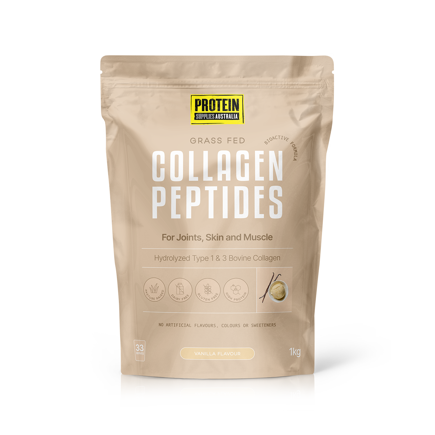 COLLAGEN PEPTIDES - VANILLA Sports & Energy Drinks Protein Supplies Australia 1KG