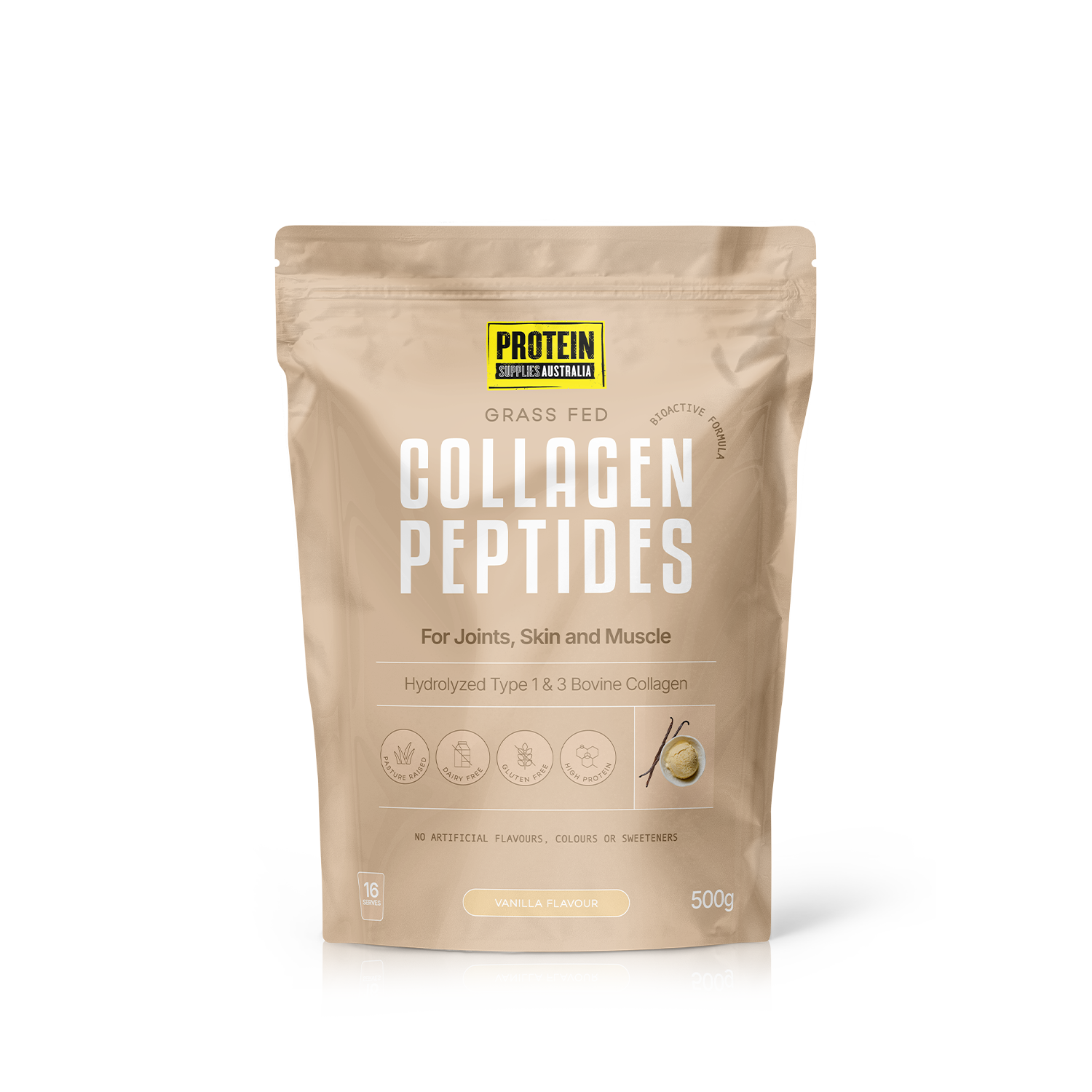 COLLAGEN PEPTIDES - VANILLA Sports & Energy Drinks Protein Supplies Australia 500G