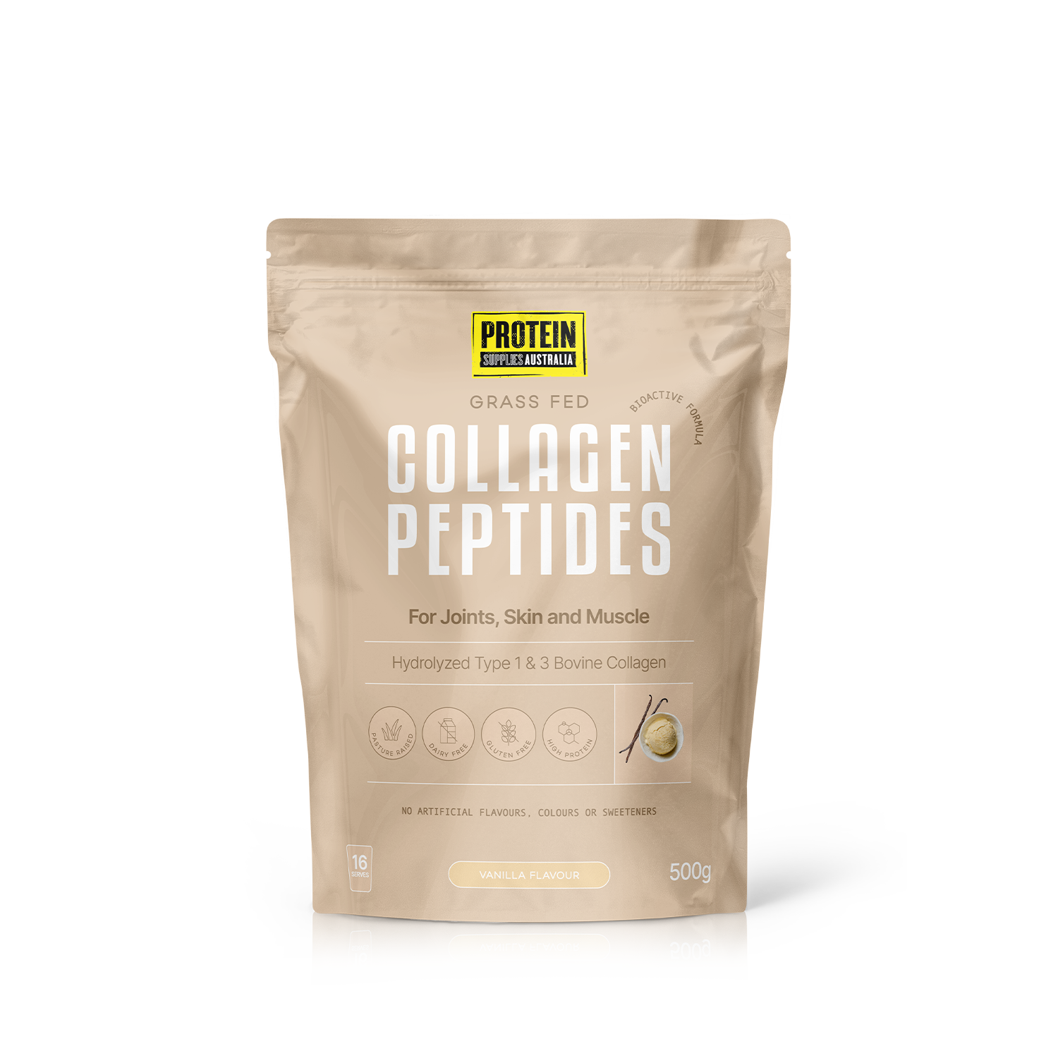 COLLAGEN PEPTIDES - VANILLA Sports & Energy Drinks Protein Supplies Australia 500G