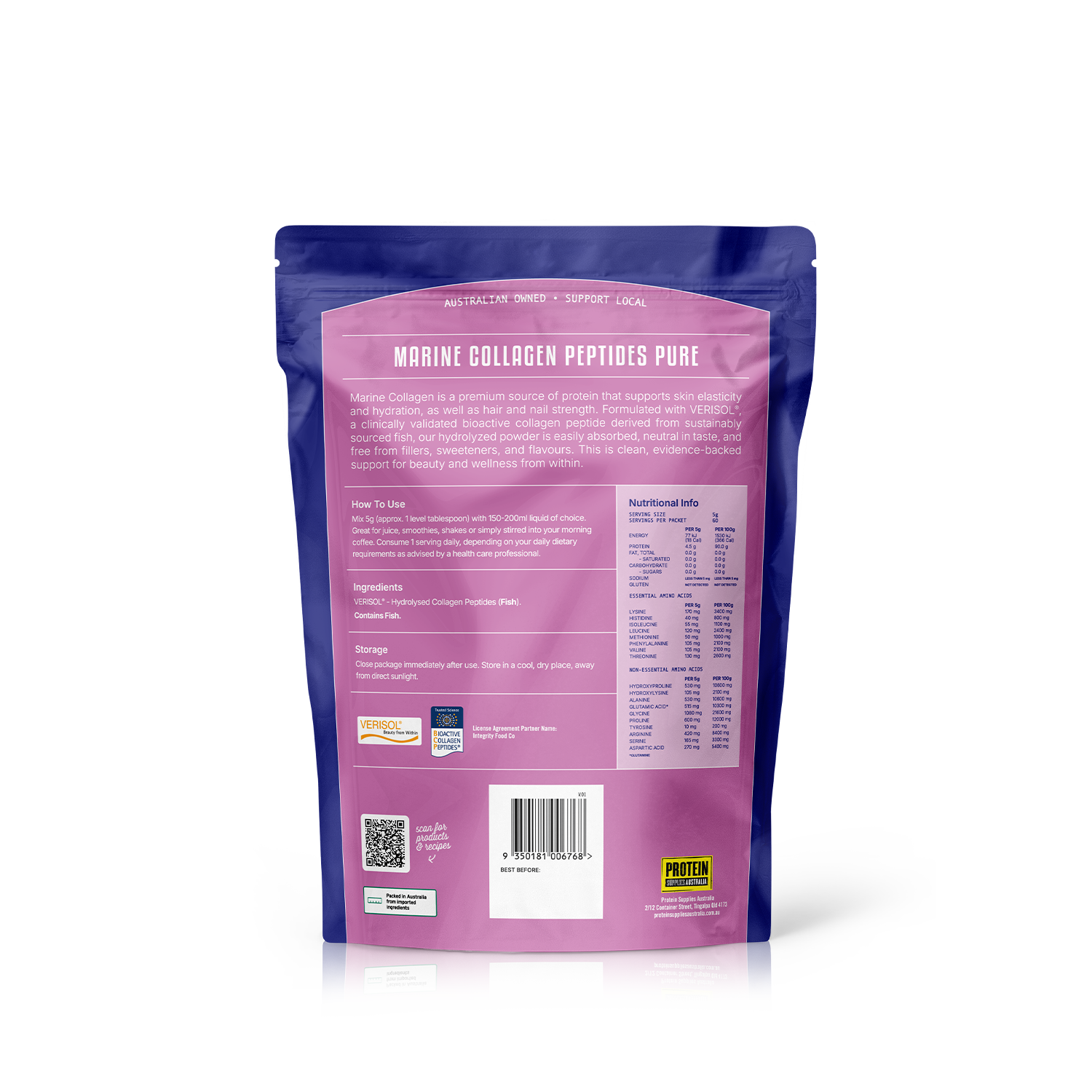 MARINE COLLAGEN PEPTIDES - UNFLAVOURED Protein Supplies Australia