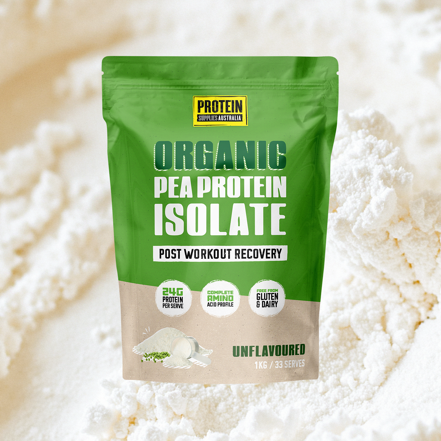 ORGANIC PEA PROTEIN ISOLATE - UNFLAVOURED Protein Protein Supplies Australia