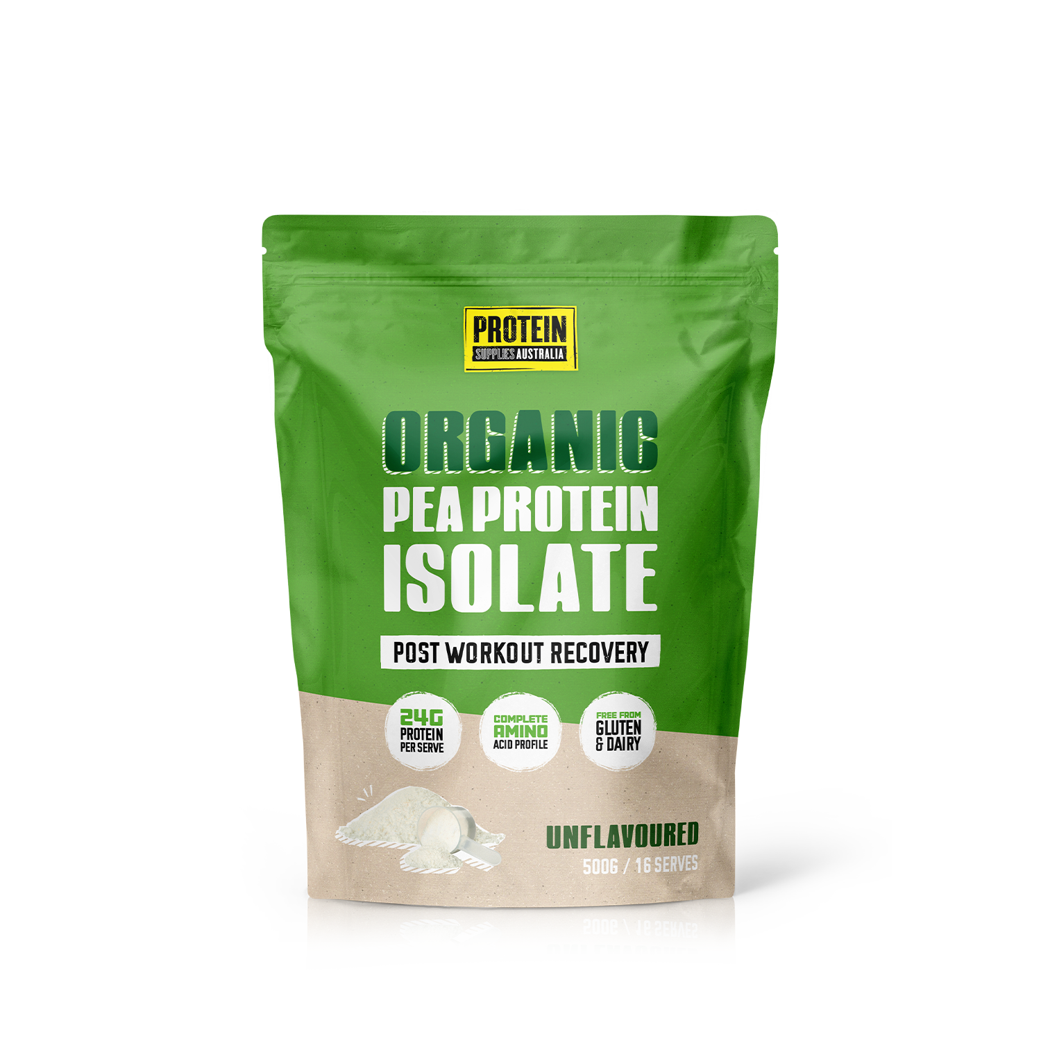ORGANIC PEA PROTEIN ISOLATE - UNFLAVOURED Protein Protein Supplies Australia 500G