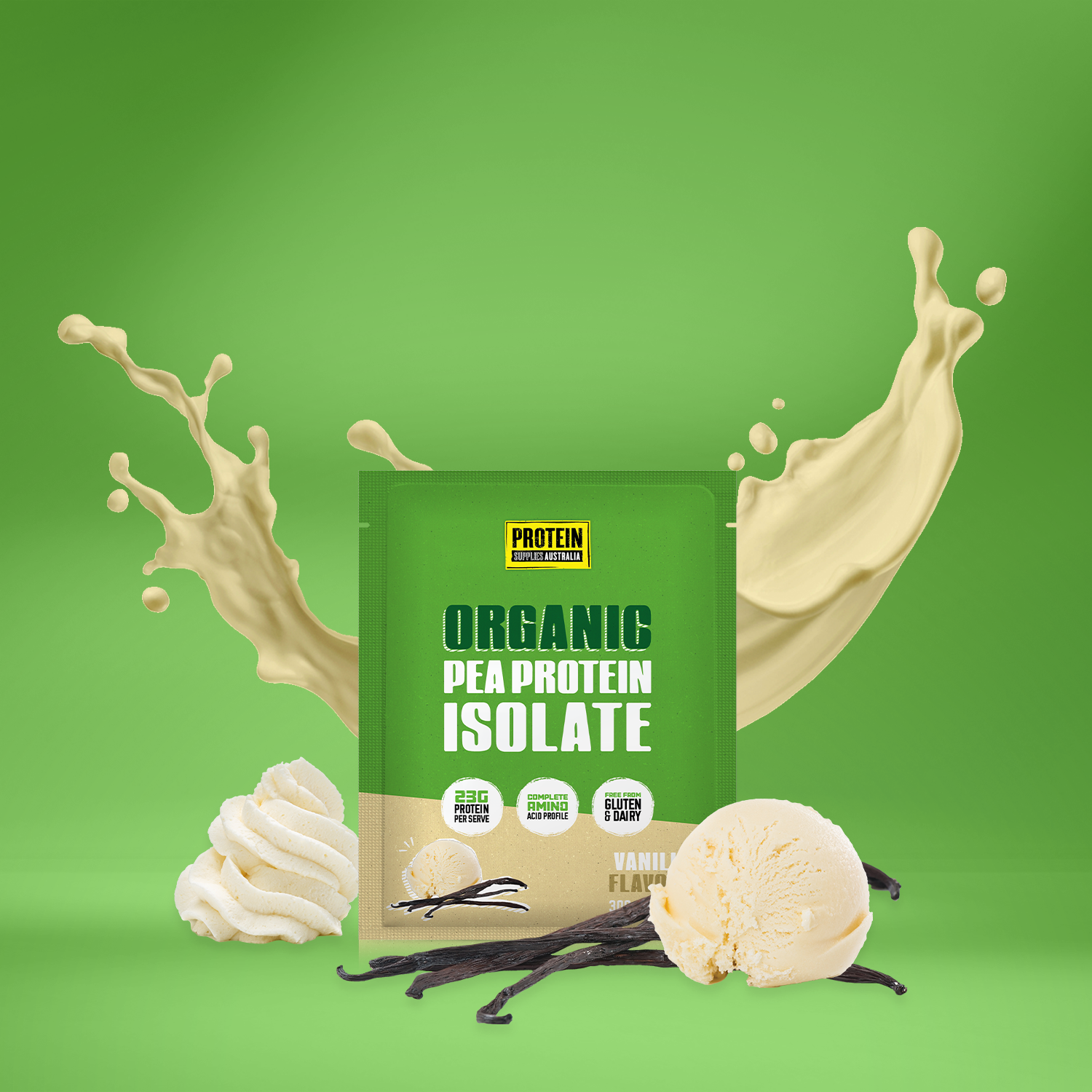 SAMPLE ORGANIC PEA PROTEIN ISOLATE - VANILLA Protein Protein Supplies Australia
