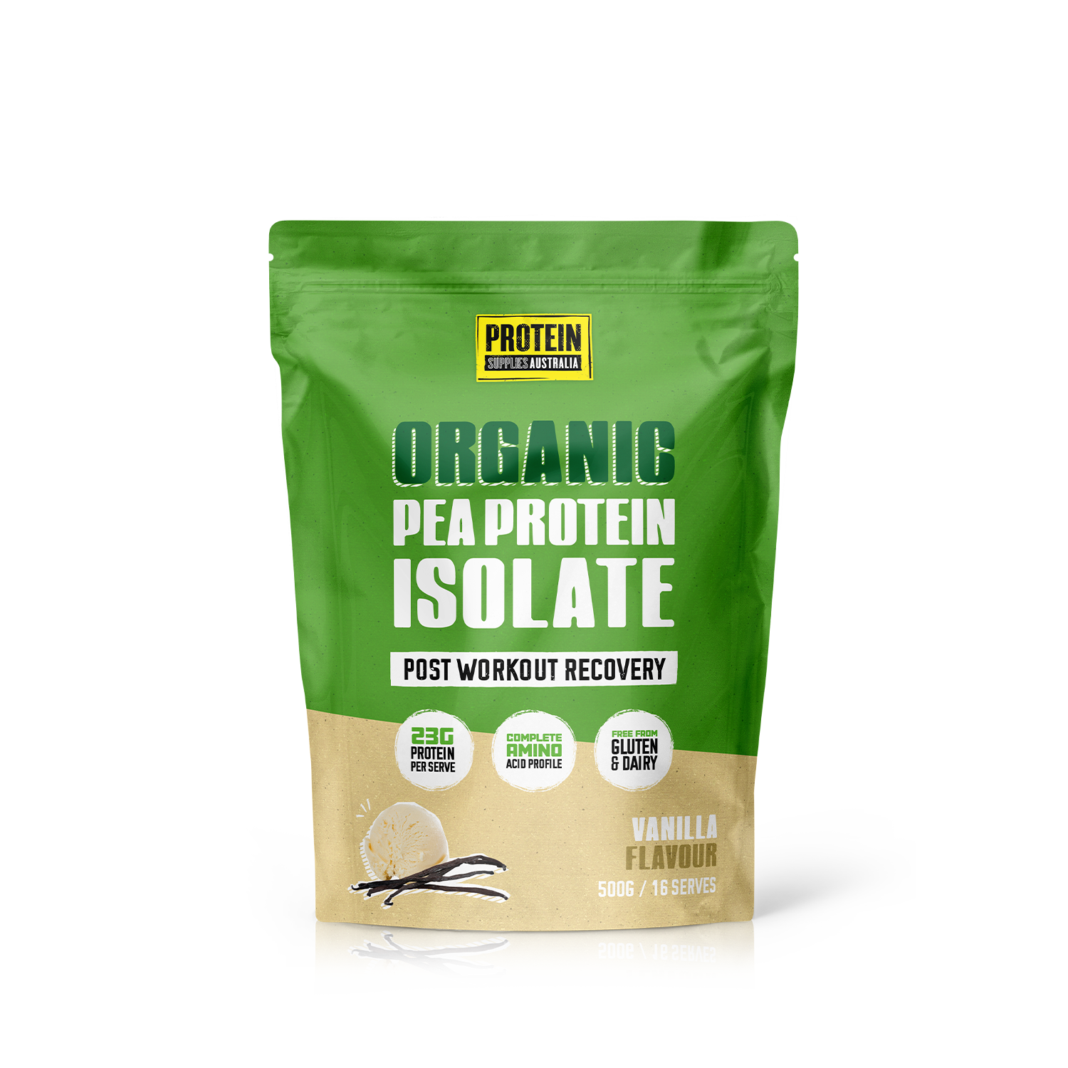 ORGANIC PEA PROTEIN ISOLATE - VANILLA Protein Protein Supplies Australia 500G