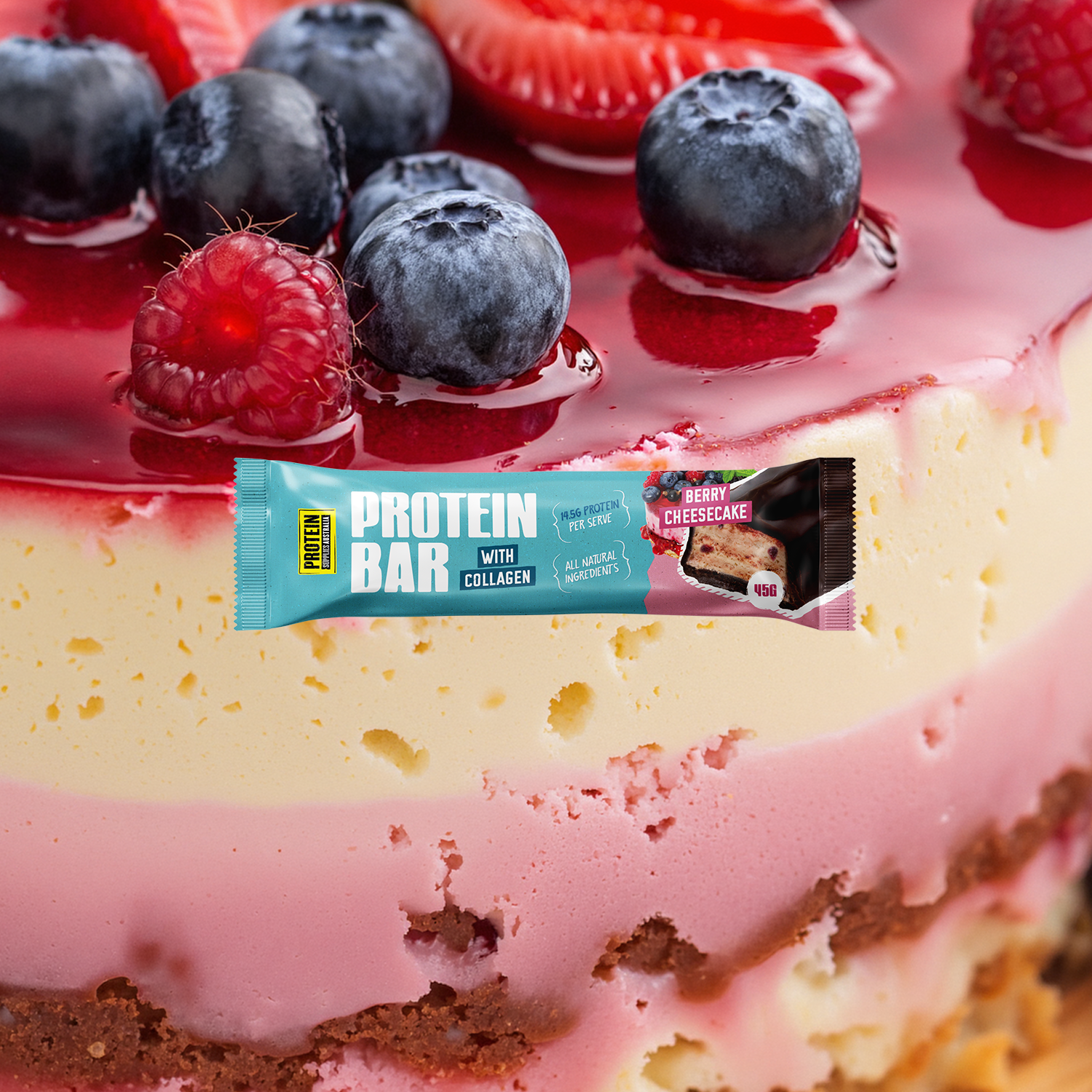 PROTEIN BAR - BERRY CHEESECAKE Protein Supplies Australia
