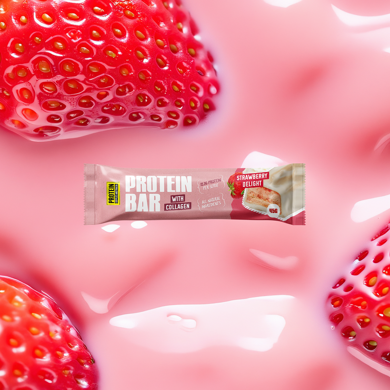 PROTEIN BAR - WHITE CHOC STRAWBERRY DELIGHT Protein Bar Protein Supplies Australia