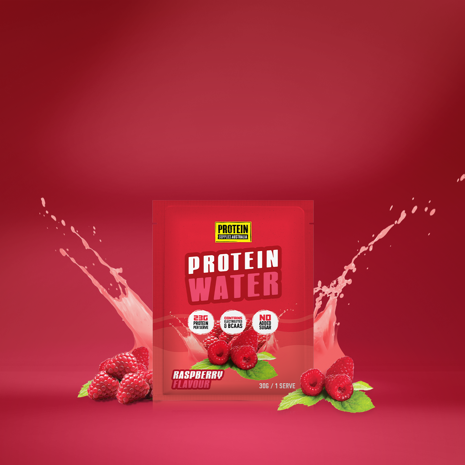 SAMPLE PROTEIN WATER (WPI) - RASPBERRY Aminos Protein Supplies Australia