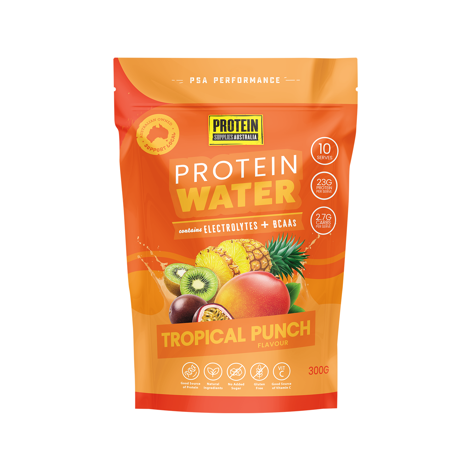 PROTEIN WATER (WPI) - TROPICAL PUNCH Aminos Protein Supplies Australia 300g