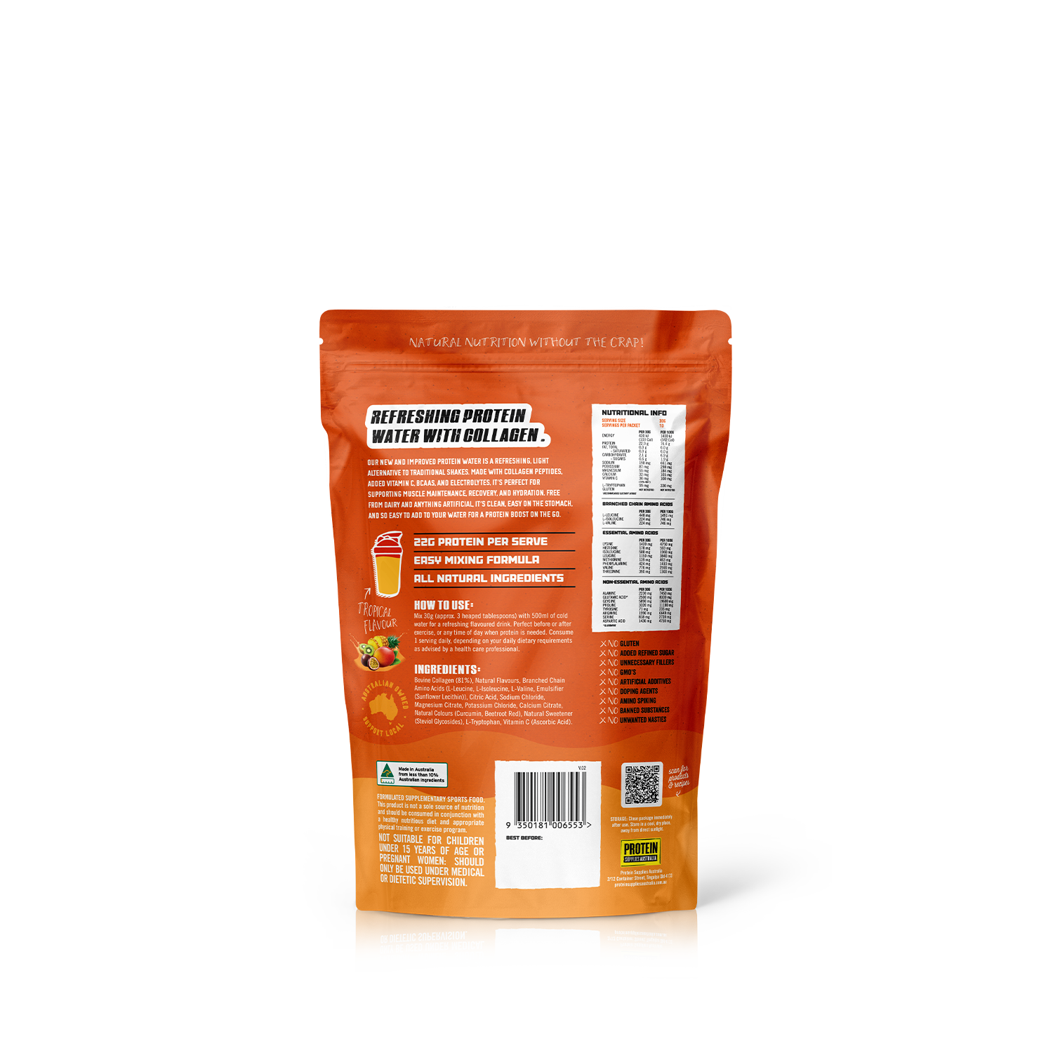 COLLAGEN PROTEIN WATER - TROPICAL Protein Protein Supplies Australia