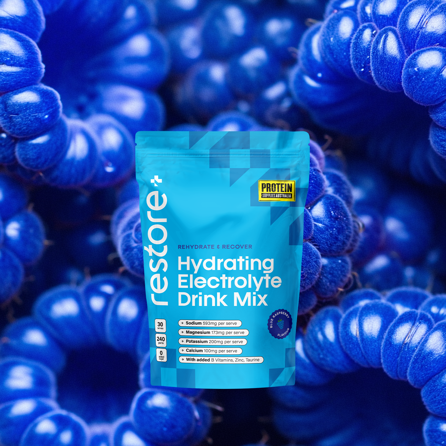 RESTORE HYDRATION β BLUE RASPBERRY Aminos Protein Supplies Australia