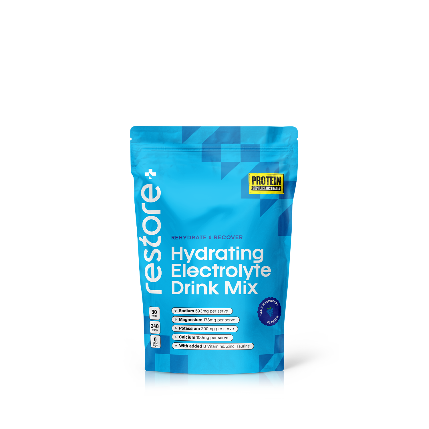 RESTORE HYDRATION – BLUE RASPBERRY Aminos Protein Supplies Australia 240g