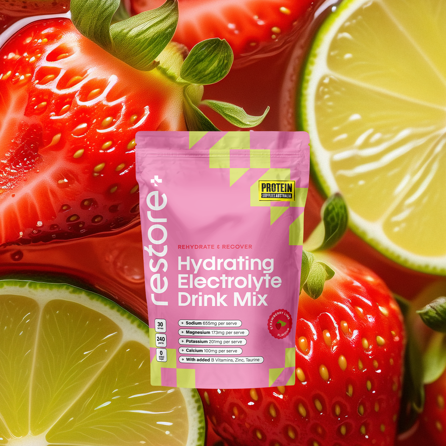 RESTORE HYDRATION - STRAWBERRY LIME Aminos Protein Supplies Australia