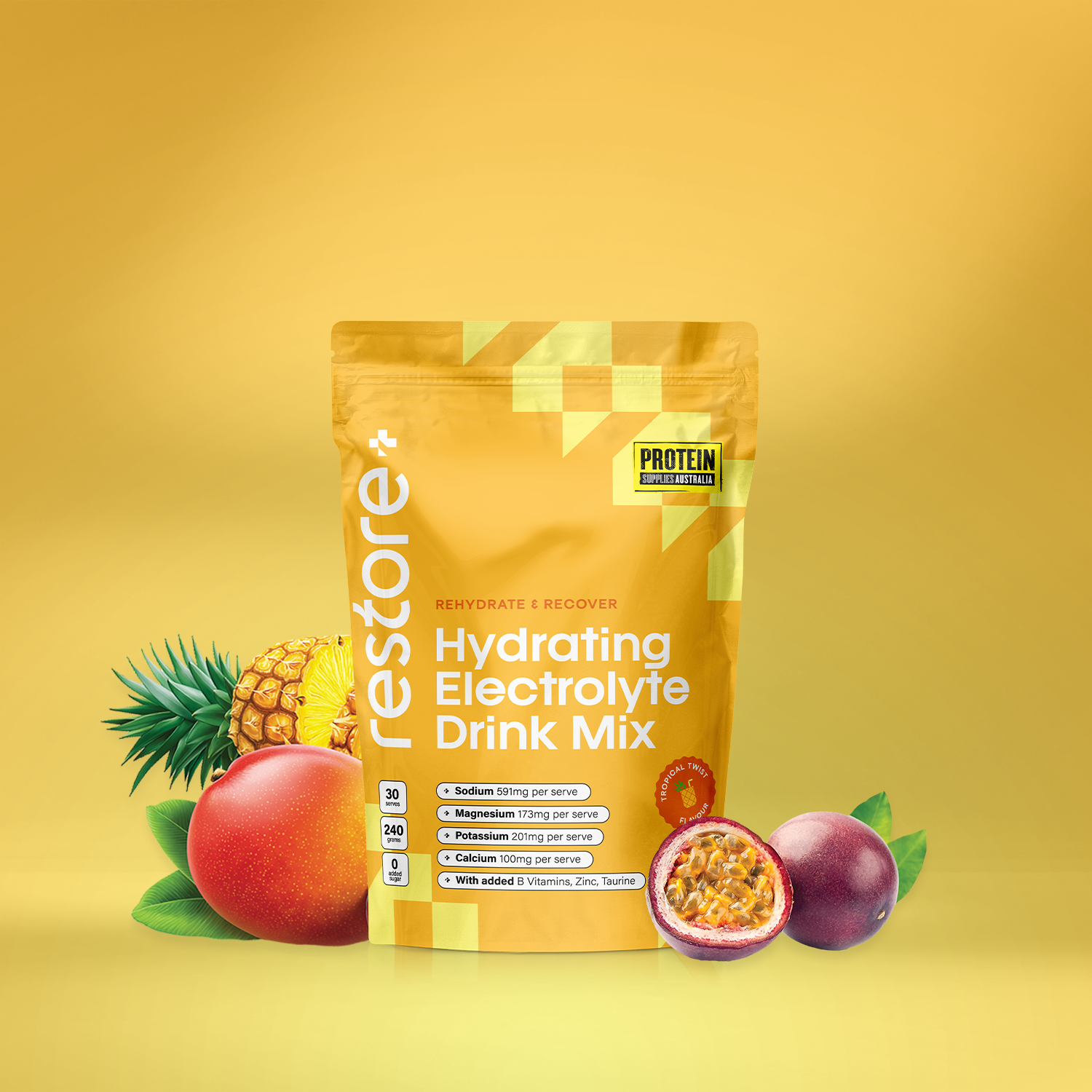 RESTORE HYDRATION - TROPICAL TWIST Sports & Energy Drinks Protein Supplies Australia