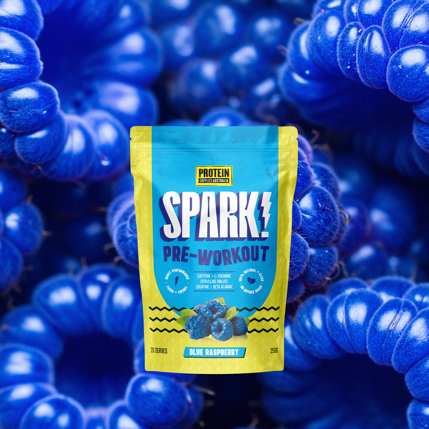 SPARK PRE-WORKOUT - BLUE RASPBERRY pre-workout Protein Supplies Australia