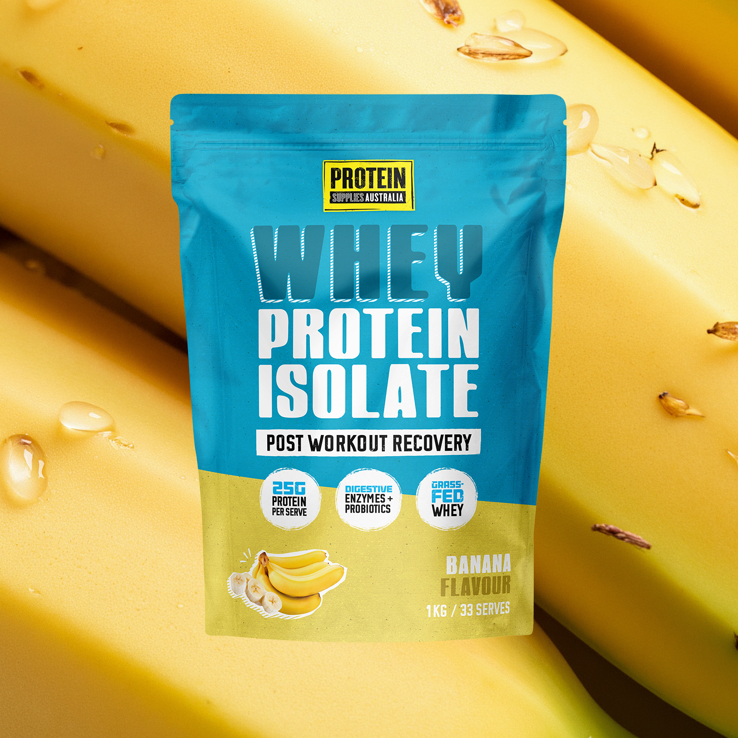 WHEY ISOLATE (WPI) - BANANA Protein Protein Supplies Australia