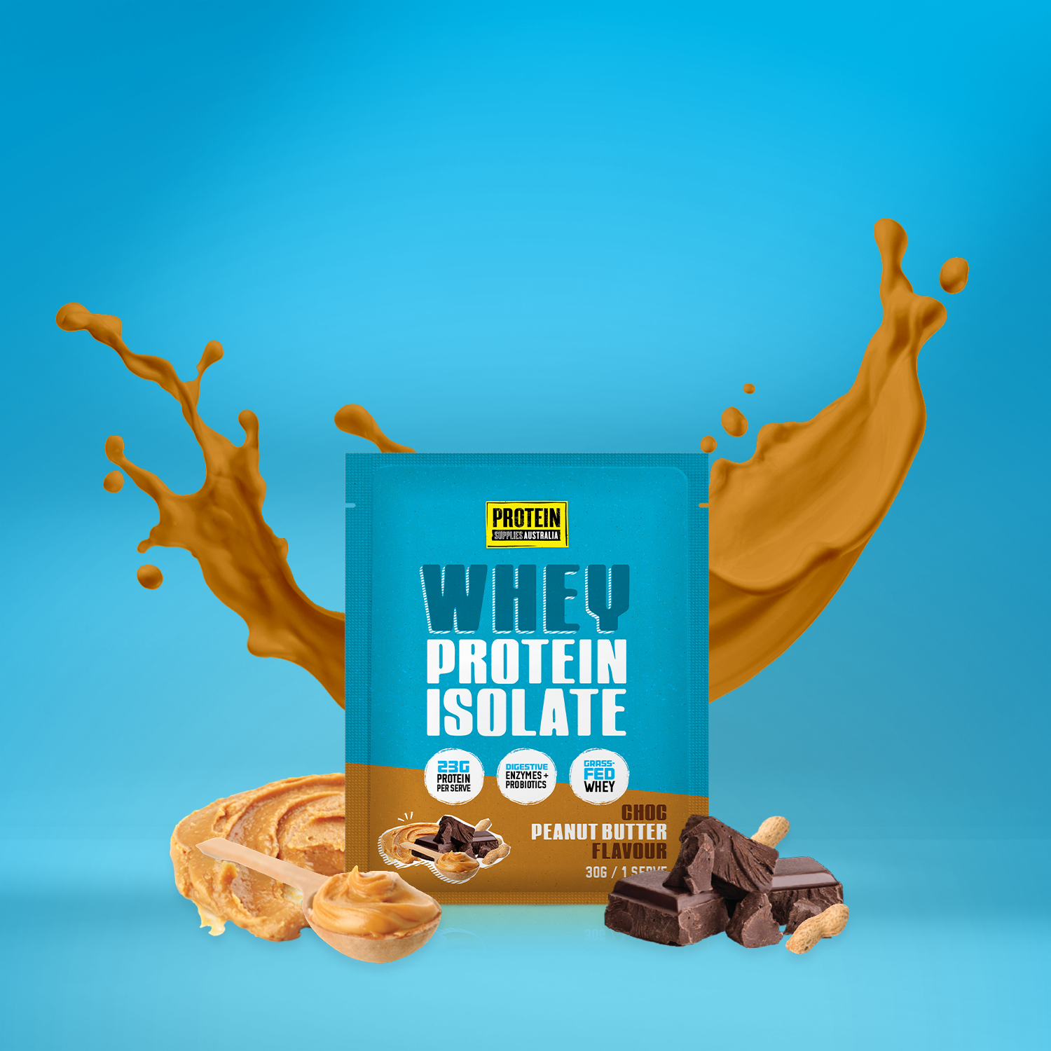 SAMPLE WHEY ISOLATE (WPI) - CHOC PEANUT BUTTER Protein Protein Supplies Australia