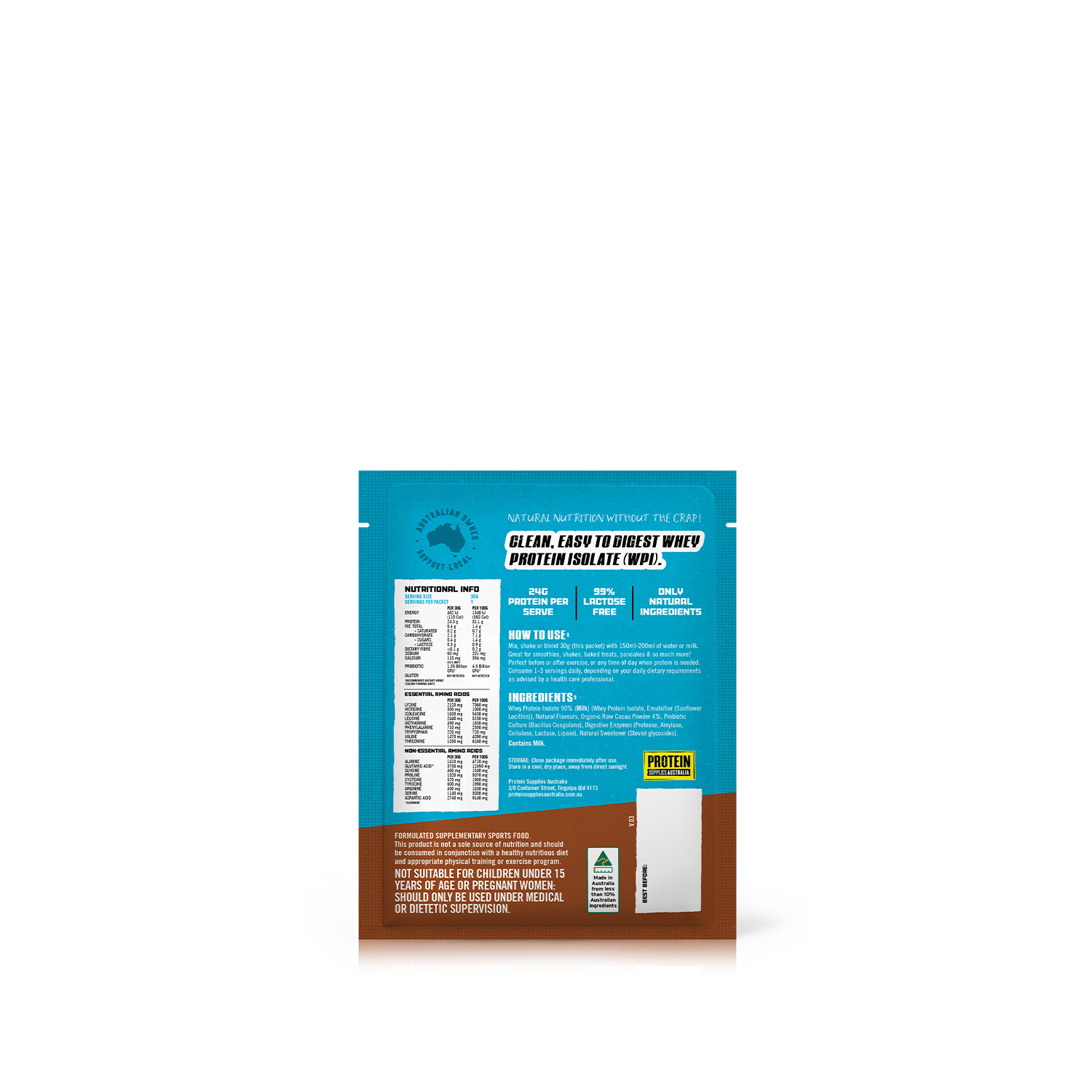 SAMPLE WHEY ISOLATE (WPI) - CHOCOLATE Protein Protein Supplies Australia