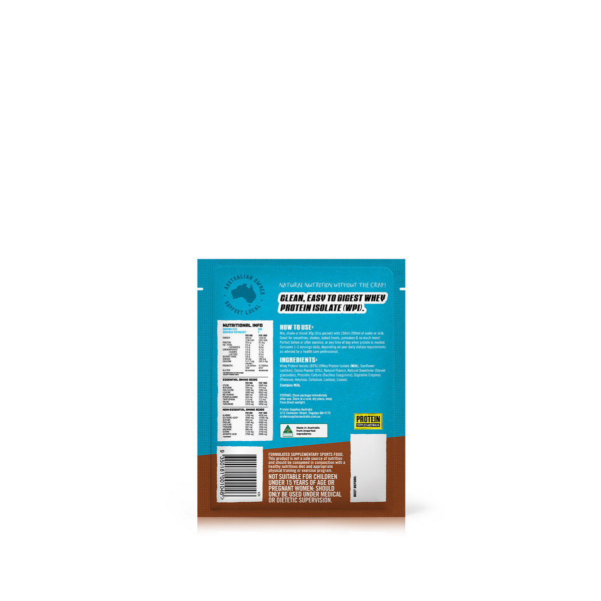 SAMPLE WHEY ISOLATE (WPI) - CHOCOLATE Protein Protein Supplies Australia