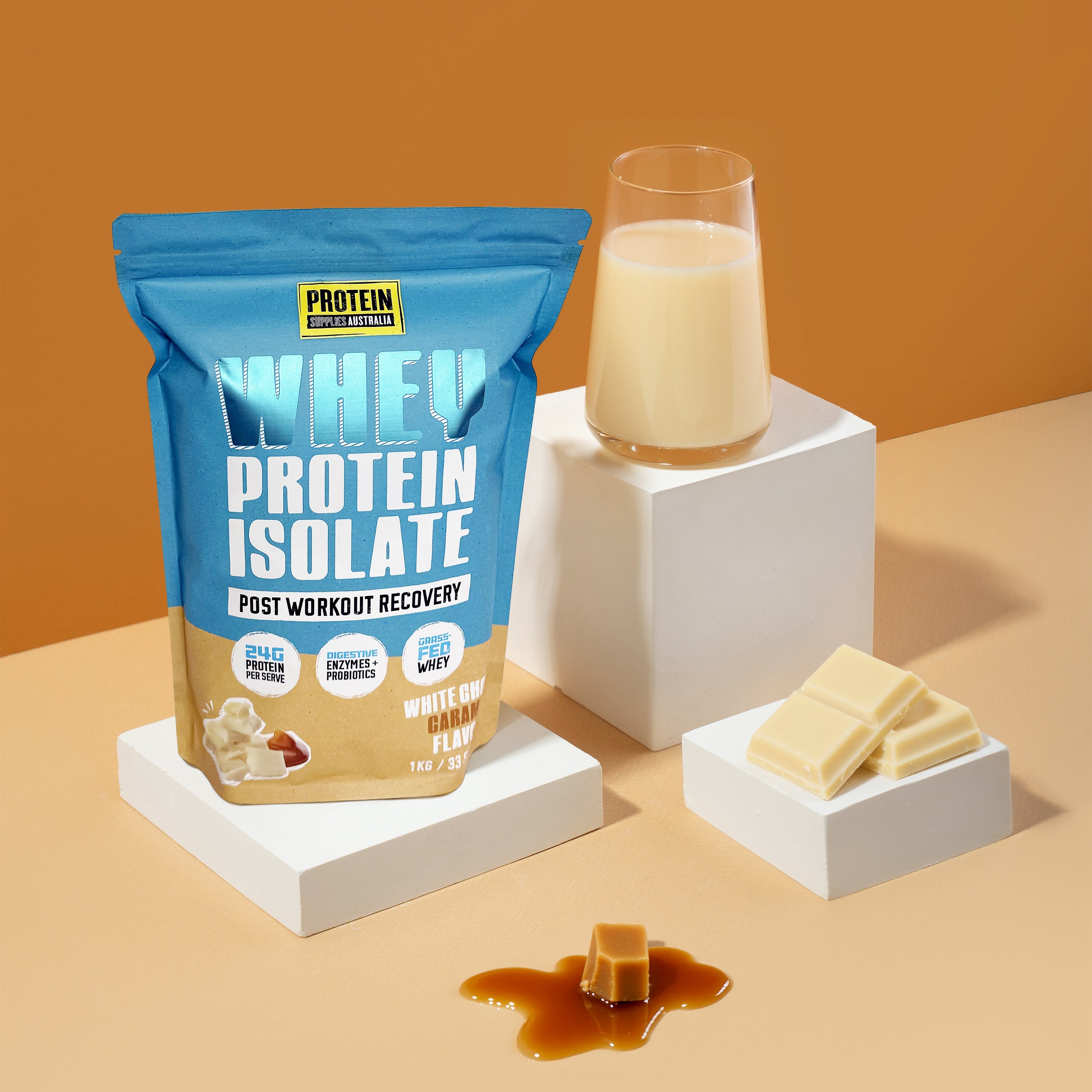 WHEY ISOLATE (WPI) - WHITE CHOC CARAMEL Sports & Energy Drinks Protein Supplies Australia