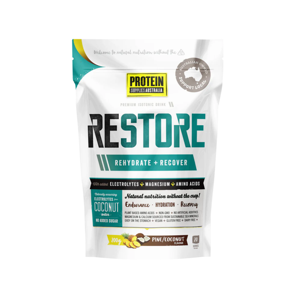 RESTORE HYDRATION - PINE COCONUT Aminos Protein Supplies Australia 200g