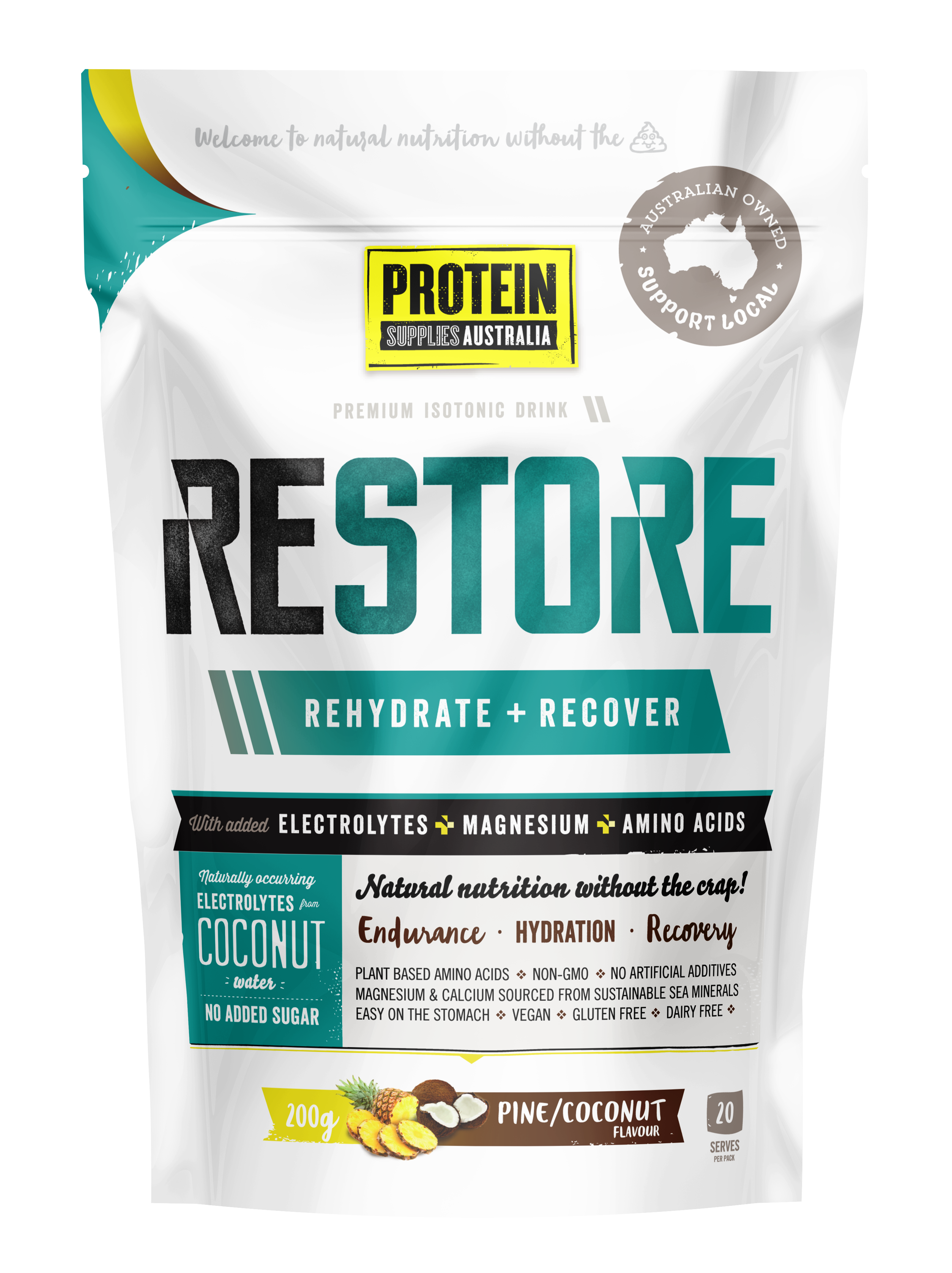 RESTORE HYDRATION - PINE COCONUT Aminos Protein Supplies Australia