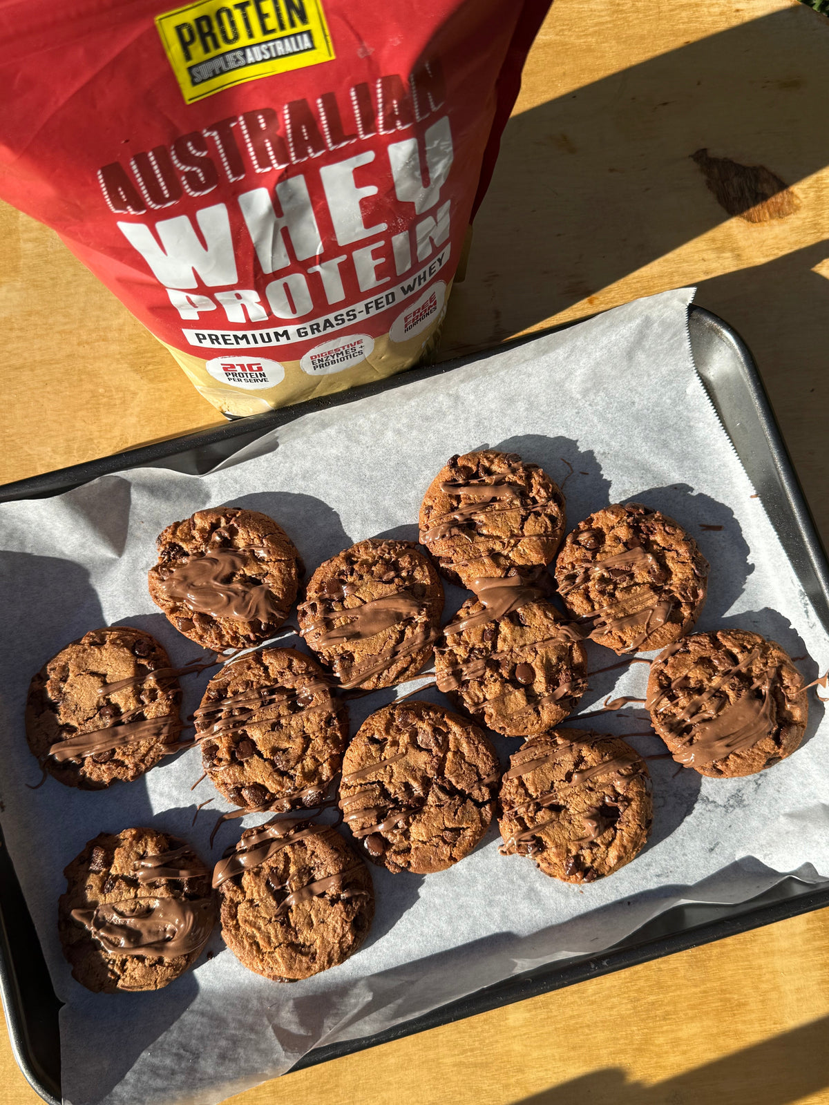 4 Ingredient Protein Choc Chip Cookies