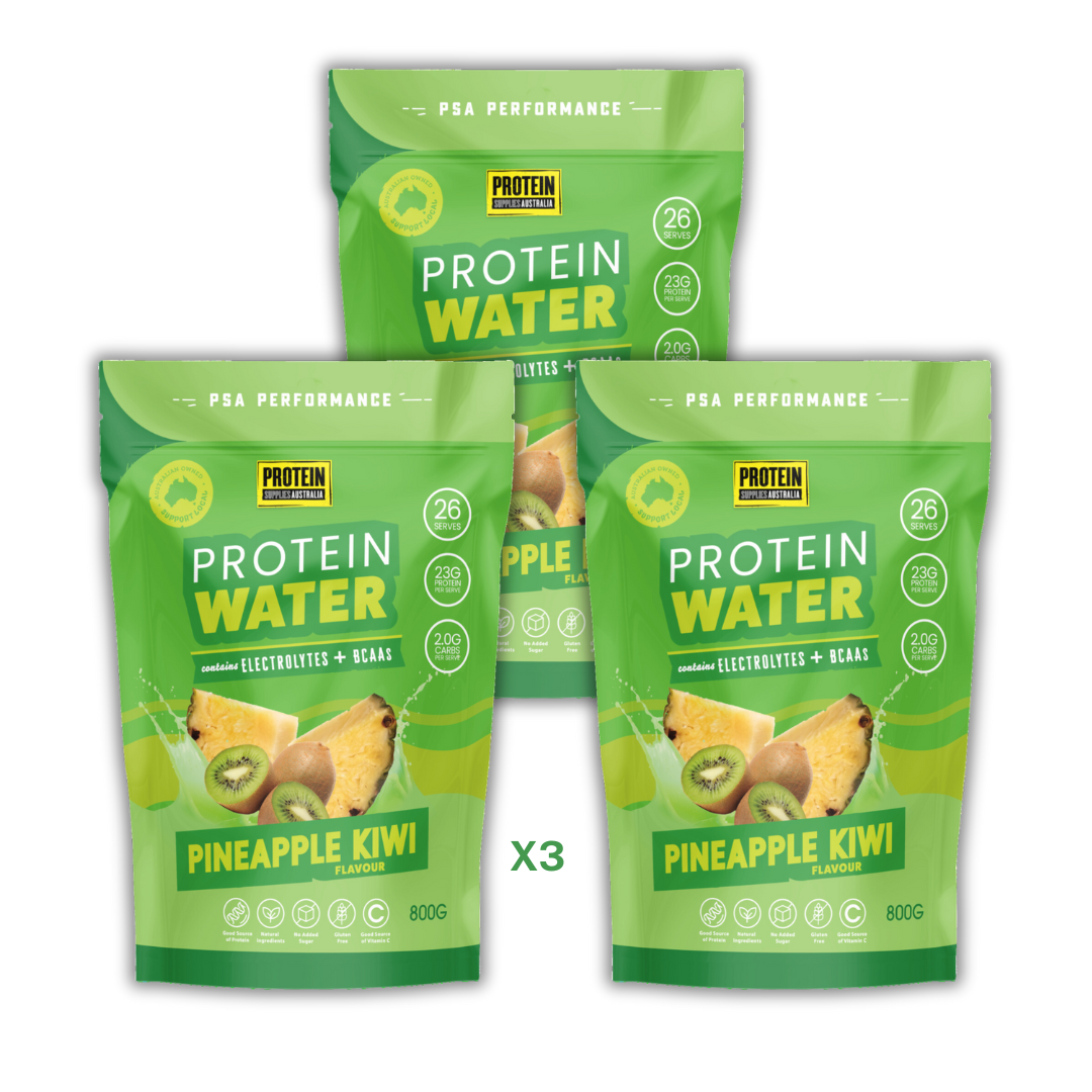 PROTEIN WATER (WPI) - PINEAPPLE KIWI Aminos Protein Supplies Australia 3 x 800g Multi Buy Deal (-20% off)