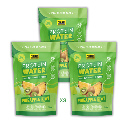 PROTEIN WATER (WPI) - PINEAPPLE KIWI Aminos Protein Supplies Australia 3 x 800g Multi Buy Deal (-20% off)