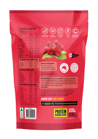 PROTEIN WATER (WPI) - RASPBERRY Aminos Protein Supplies Australia