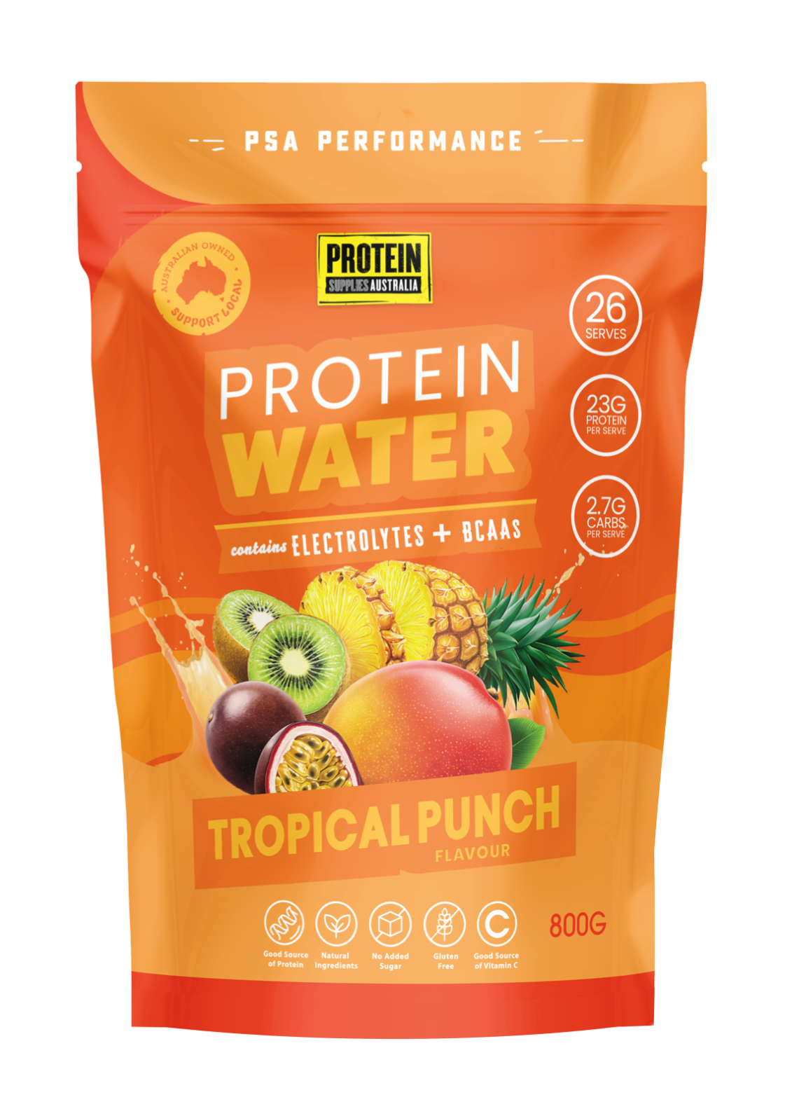 PROTEIN WATER (WPI) - TROPICAL PUNCH Aminos Protein Supplies Australia 800g