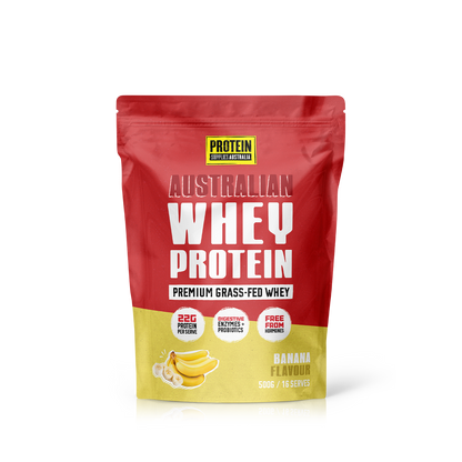 AUSTRALIAN WHEY PROTEIN - BANANA Protein Supplies Australia 500g